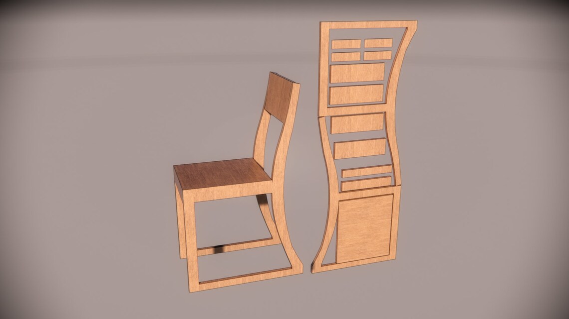One board kitchen chair Full plan how to build with minimum Etsy
