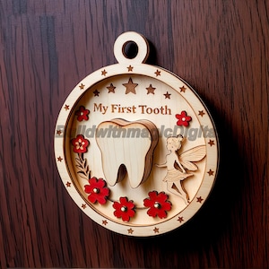 Fichier découpé au laser pour porte-dents de fée – souvenir de ma première dent (SVG, EPS, DXF)