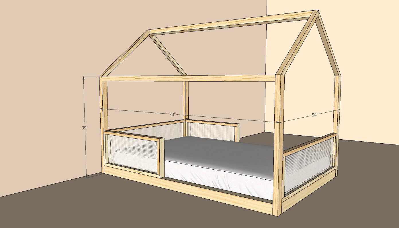 Montessori Twin Bed 78 X 54 Plan How to Build / Full Plan PDF Etsy UK
