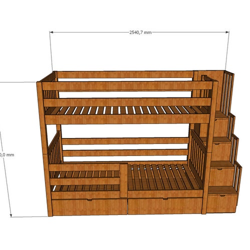 Triple Bunk Beds Hidden Bed / Plan How to Build / Full Plan Etsy