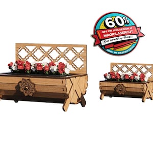 Laser files succulent pots Flower pot small and large size box / svg, eps, dxf file / Retro barrel small plant box cut files / glowforge