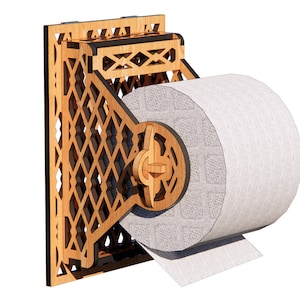 Arquivos cortados a laser Suporte para papel higiênico / Arquivo de projeto cortado a laser pdf, dxf, eps, svg / arquivo glowforge Modelo de porta-toalhas de papel