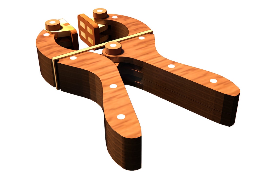 Laser Cut Squeeze Clamp / Rubber Band Clamp Vector Files / DXF, SVG