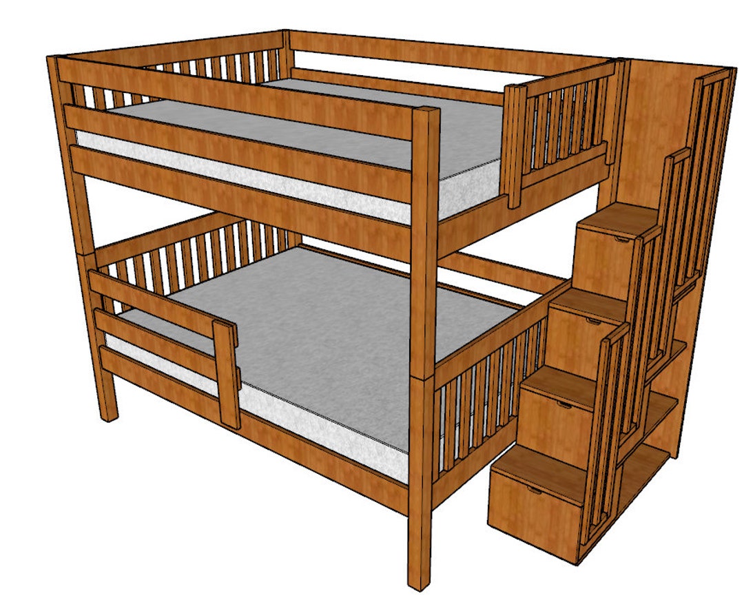 Full Over Full Bunk Bed Plan How to Build / Full Plan PDF Full Over