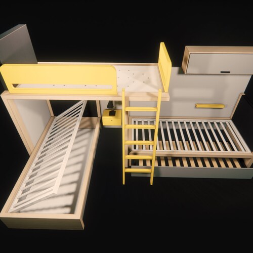 Triple Bunk Beds Hidden Bed / Plan How to Build / Full Plan Etsy