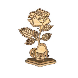 Laser cut Dateien Tante rose Herz Beste Mama / Tante rose Laser cut Dateien SVG DXF EPS / Glowforge-Datei