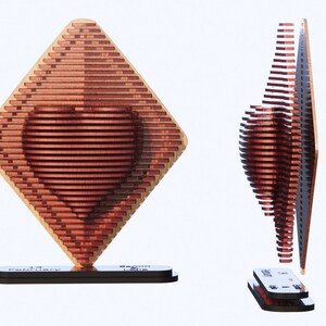 Pliki cięte laserowo 3D Warstwowe Serce Miłość / Walentynki Kocham Cię / Dzień Matki, Prezent rocznicowy Pliki cięte laserowo SVG DXF EPS / glowforge