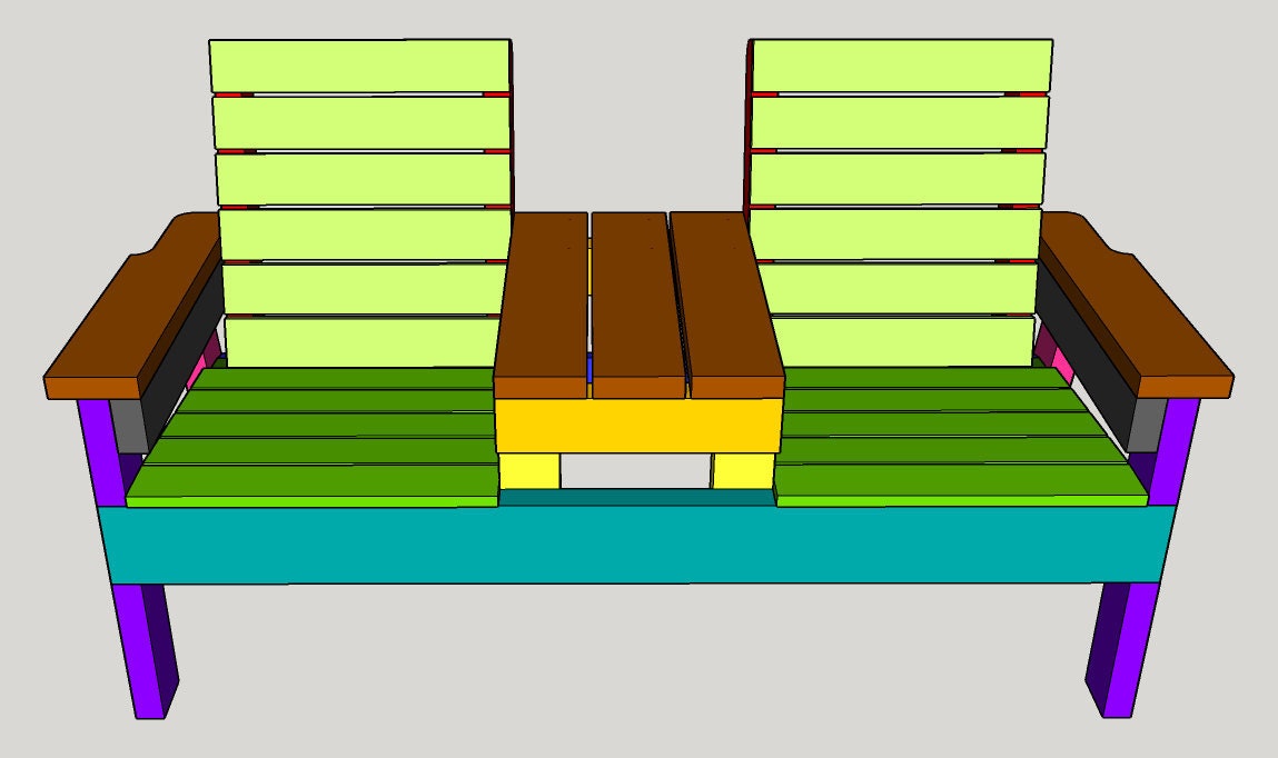Double Chair plan how to build / Full plan PDF / Instruction Etsy