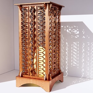 Lampe de table découpée au laser / lampe en bois dxf, eps, svg / lampe de table découpée au laser cnc / fichier glowforge