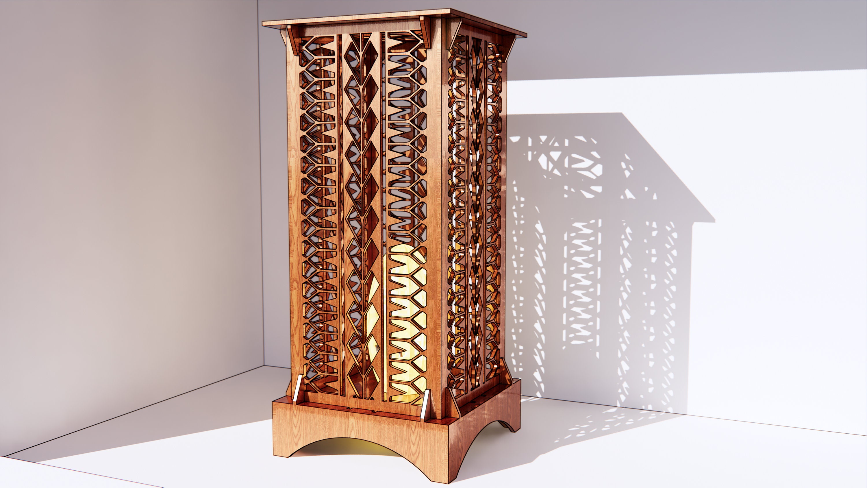 Wood-Carved Children's Lamps : laser-cut lamp