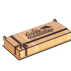 Laser cut gift money graduation box / Money box congratuation / Cash Envelope Box vector file / glowforge file /