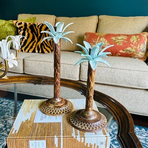 S/2 Metal Palm Tree Candleholders