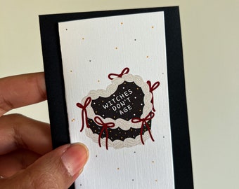 Spooky Birthday Card | Mini Birthday Card | Witches Don’t Age | Witchy Birthday Card | Fall Birthday Card | Winter Birthday Card