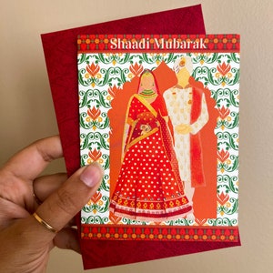 Carte de mariage faite main - carte de Shaadi - carte de mariage Desi - carte de mariage indienne/pakistanaise - carte de mariage musulman - carte pliée