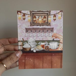 Cute Eid Card | Eid Baking Card | Ramadan Postcard | Ramadan Baking Postcard | Eid Greeting Card | Eid Mubarak | Ramadan Kareem