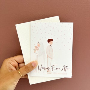 Carte de mariage faite main - carte de mariage heureux pour toujours - carte de mariage pour couple musulman - carte de mariage Desi - carte de mariage musulman - carte pliée