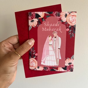 Carte de mariage - carte Shaadi - carte de mariage Desi - carte de mariage indienne/pakistanaise - carte de mariage musulman - carte pliée - carte Nikah