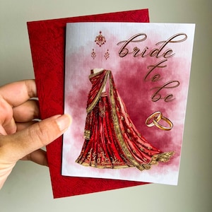 Indiase verlovingskaart - Desi Bride to Be Card - Desi verlovingskaart - Indiaas/Pakistaanse verlovingskaart - Desi kleding trouwkaart