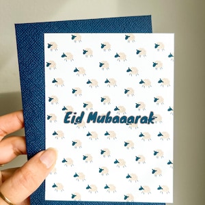 Carte de voeux de l'Aïd - Carte de l'Aïd Mubaaarak - Eid 2025 - Carte de voeux musulmane - Jolie carte de l'Aïd - Carte de l'Aïd pour garçons - Carte Bakra Eid - Eid Al Adha