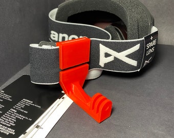 Go Pro Mount for Goggles • Fits Snow Boarding, Skiing, Motocross, and Other Goggles • 3D Printed • GoPro Mount • GoPro Hero