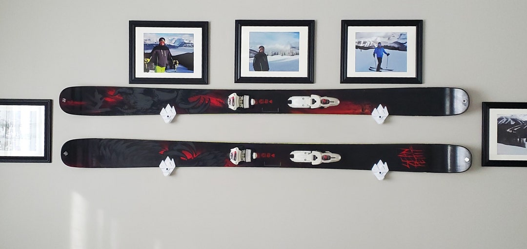 Snow Skis Wall Mounts, Minimalistic Design, Snow Ski Rack, Gift for