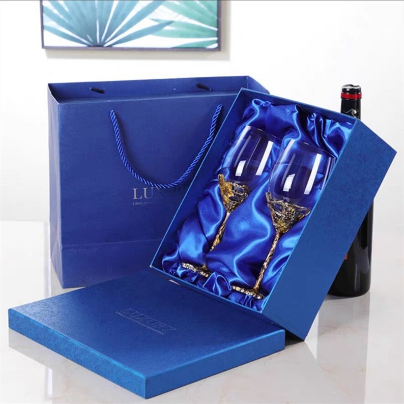 Golden Flower Wine Glassescreative Wine Gobletsgift for Etsy