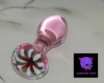 Glass Butt Plug / Medium / Pink / Flower / Antibacterial / DDLG BDSM 【Discreet Shipping】