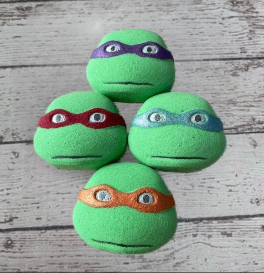 Turtle Bath Bomb Ninja Face Cartoon Bath Bomb Bath Fizzy Ninja Bath Bomb