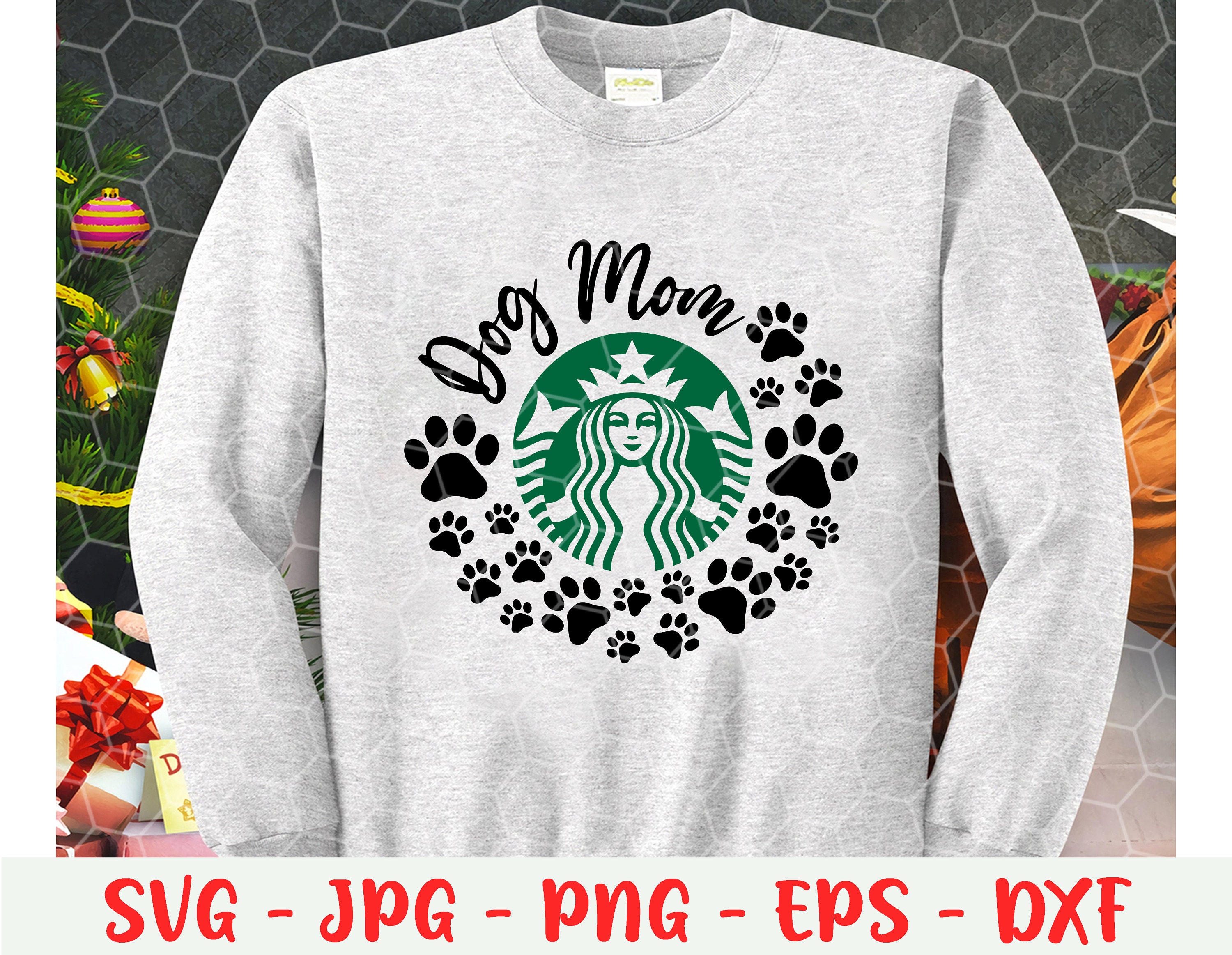 Dog Mom Starbucks Cup SVG File Dog Mom Paw Print Cut File | Etsy