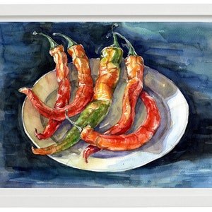 Rote Chili scharfe Paprika Herbst Dekor Gemüse Poster, Herbst Wand Kunst Küche Zubehör Garten Geschenke, Happy Ernte Wohnung Dekor Bauernhof Kunst