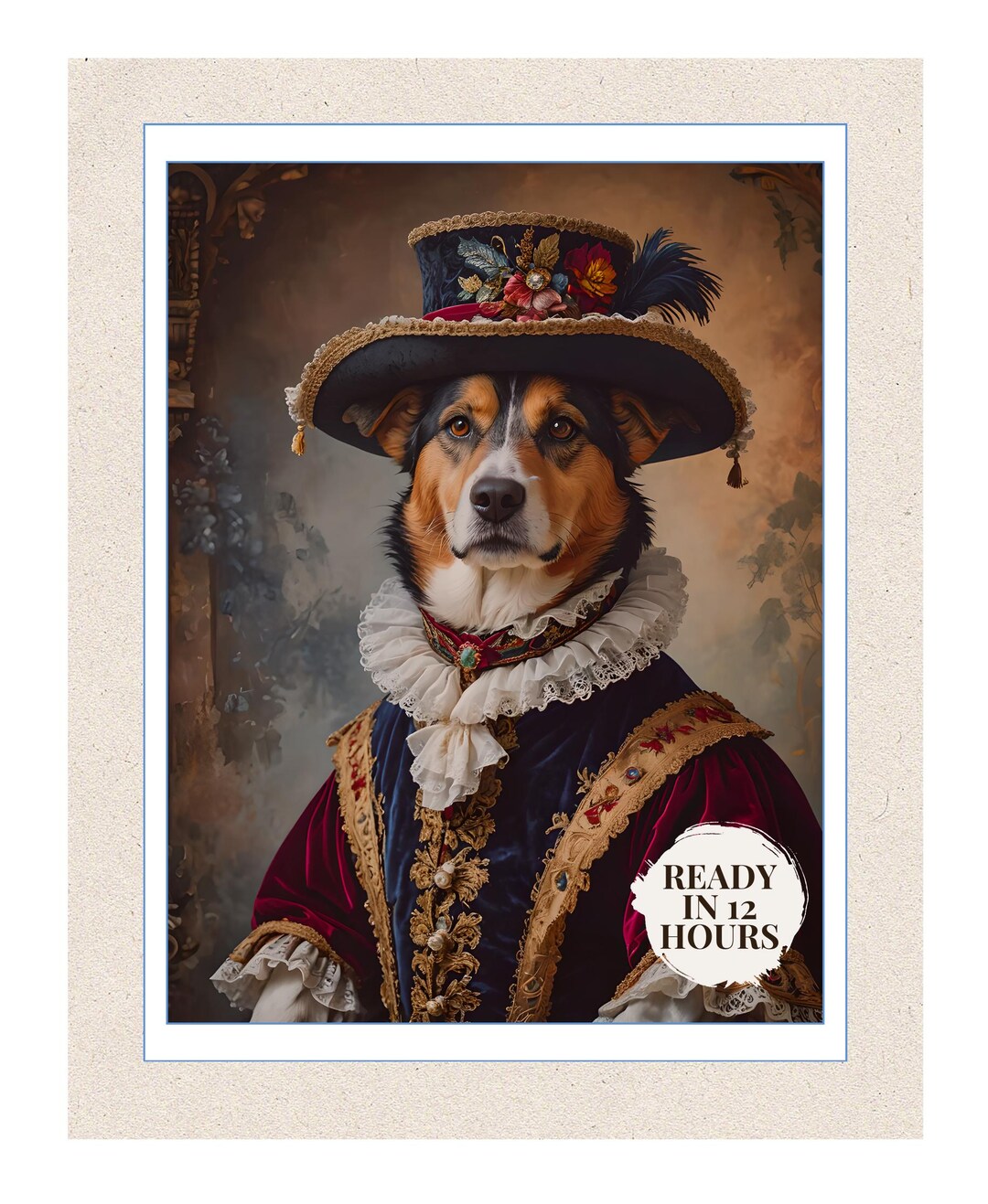Custom Royal Pet Portrait Renaissance Dog Painting Pet Lovers Gift ...