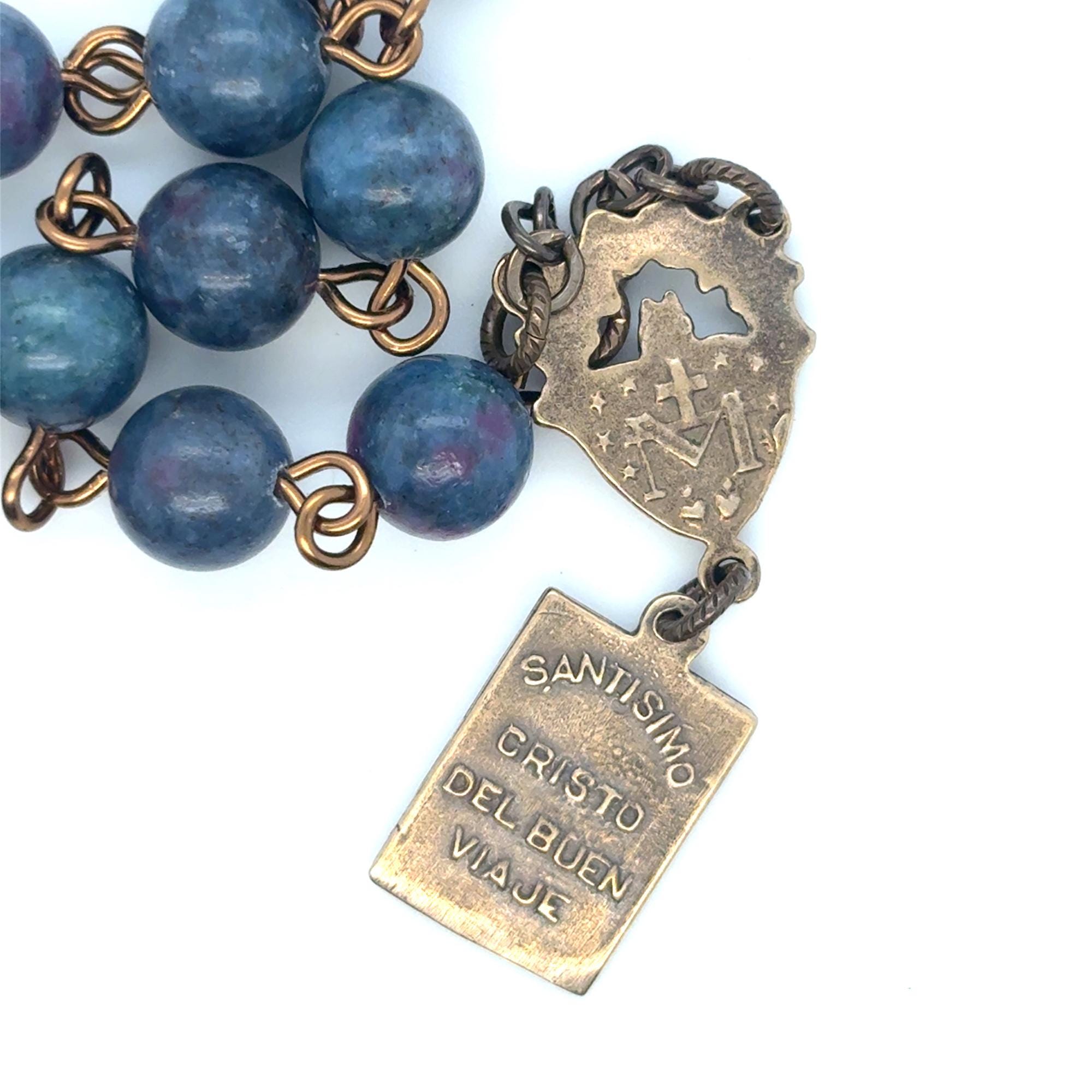 One Decade Ruby Crown of Thorns Rosary – Santisimo Christo, Ruby Kyanite Gemstone ...