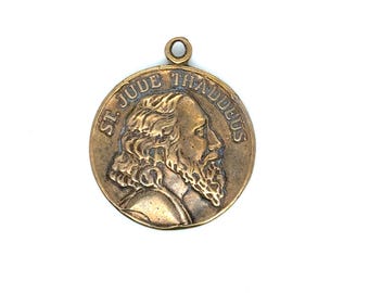 St. Jude Medal - Sacred Heart - Bronze - Rosary Parts 1395- ImmaculateRose