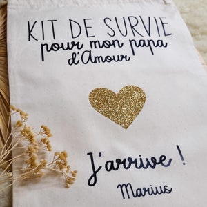 Pochon kit de survie pour la maternité pour papa - Kit de survie - Maternité - Grossesse - bébé - Naissance - Kit de survie - papa - Maman