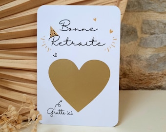 Carte à gratter retraite - cadeau retraité - Bonne retraite - Cadeau de départ en retraite - départ en retraite - cadeau commun retraite