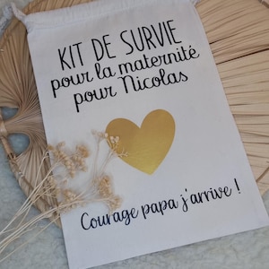 Pochon kit de survie pour la maternité pour papa - Kit de survie - Maternité - Grossesse - bébé - Naissance - Kit de survie - papa - Maman