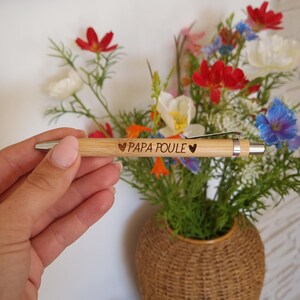 Stylo personnalisé en bois - Papa - fête des pères - fête des papas