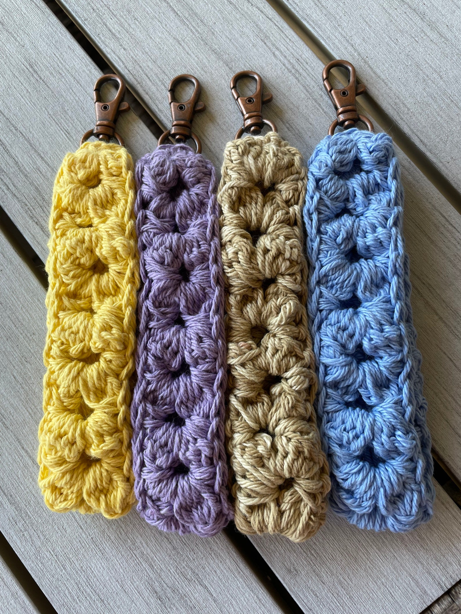 Crochet key fob wristlet Etsy