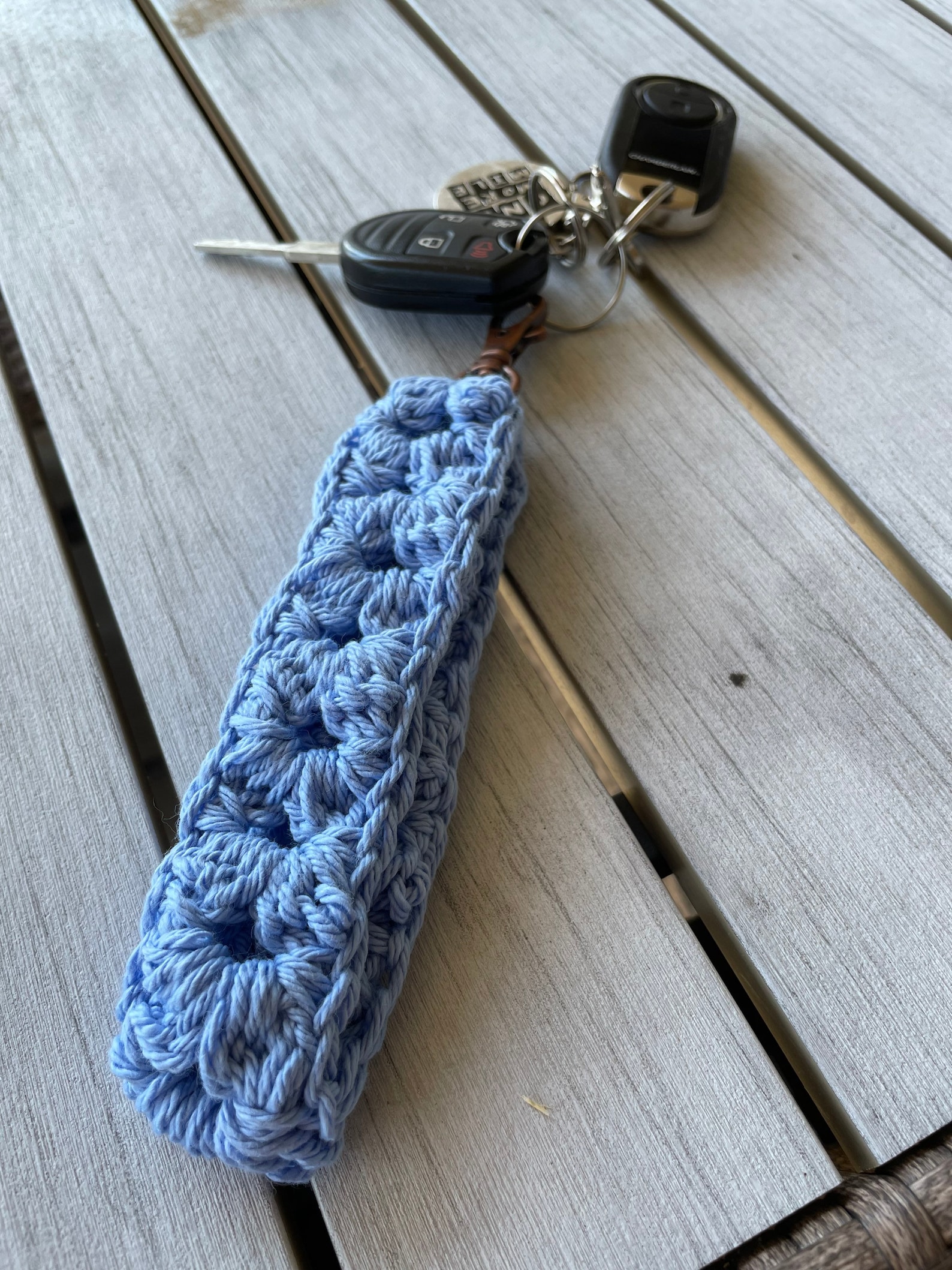 Crochet key fob wristlet Etsy