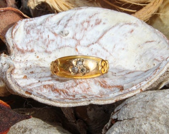 Antieke diamanten klaver pinkring, 18kt goud, Britse maat I/US maat 4,5