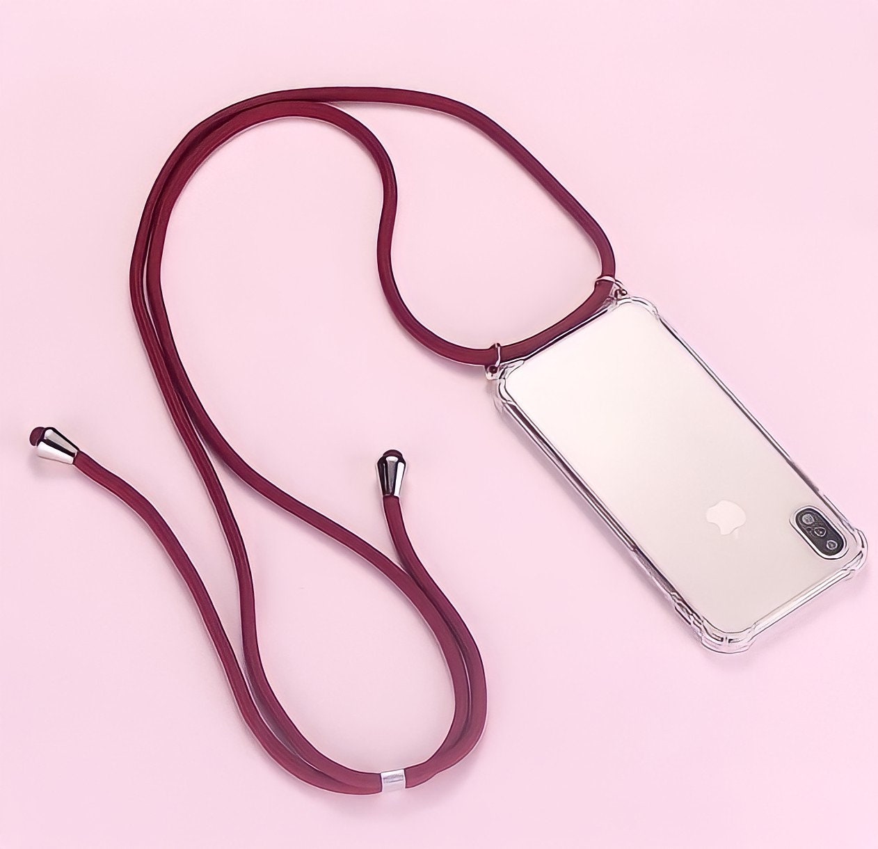 Adjustable crossbody lanyard soft clear phone case with 4 Etsy