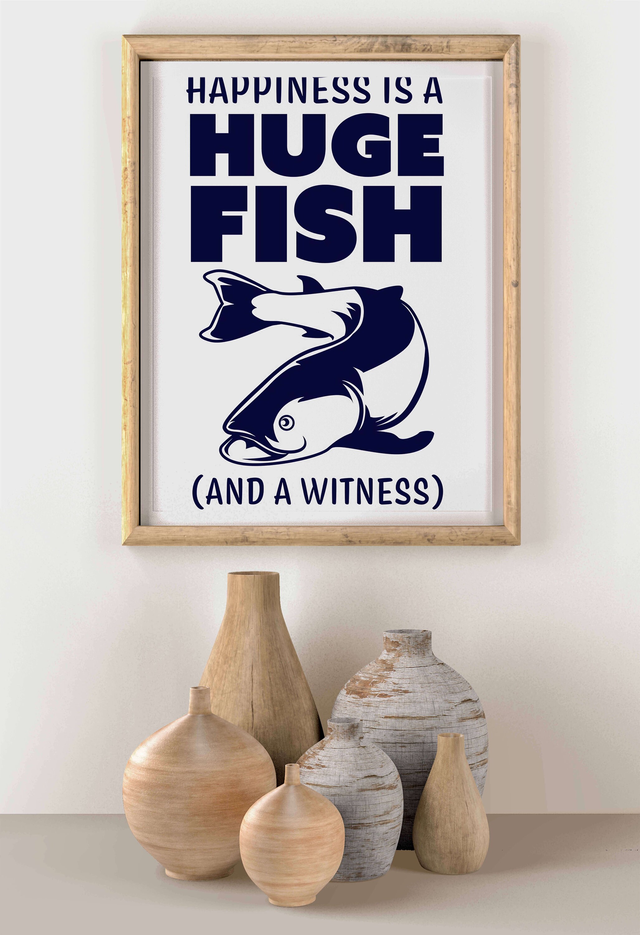 Happiness is a Huge Fish Poster Gift Art Singer Etsy