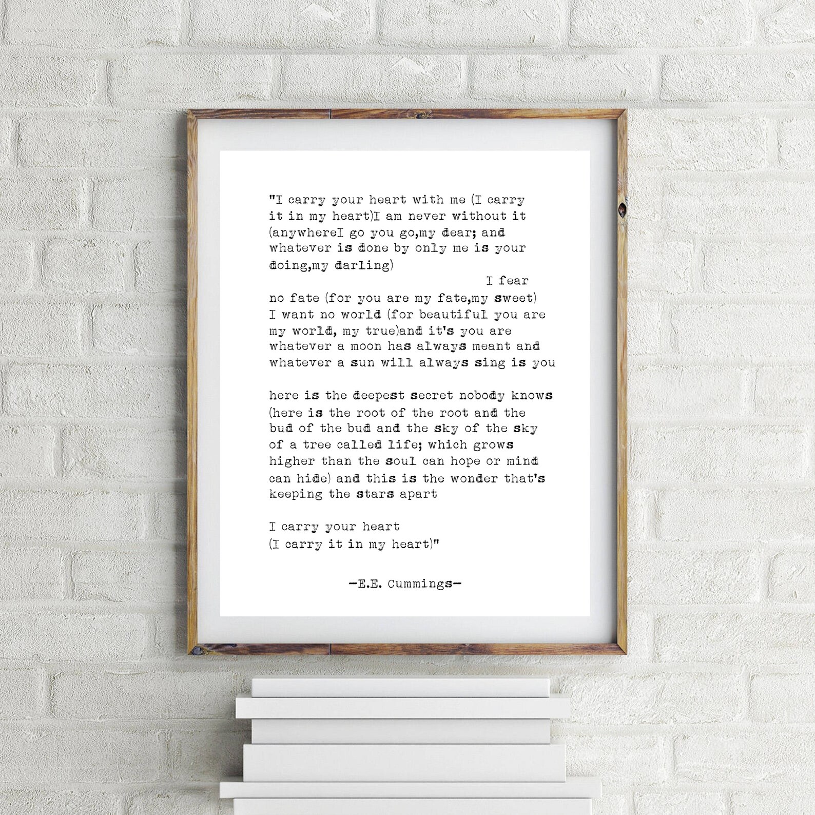 E.E. Cummings Poem I Carry Your Heart I Carry It In My Heart Etsy
