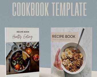 Cookbook Template Canva | Recipe eBook Template | Recipe Binder Template | Editable Recipe Cookbook | Recipe Book Template for Canva