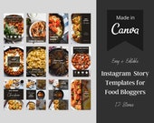 Food Blogger Instagram Story Templates for Canva | Food Blog Minimalist Instagram Story Canva Templates | Editable Stories for Food Bloggers