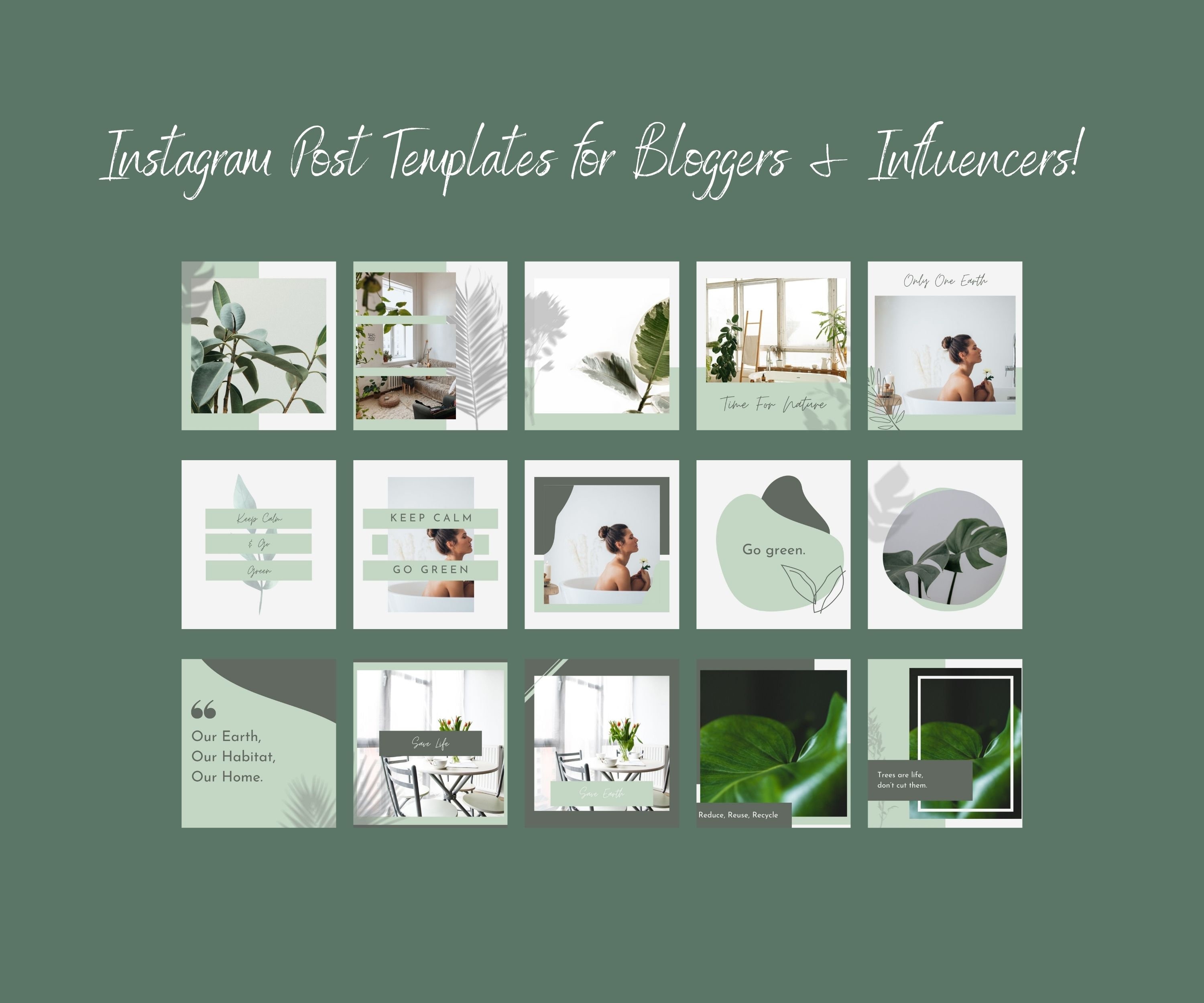 Nature Instagram Templates for Canva | Plant Lovers Terracotta Vegan ...