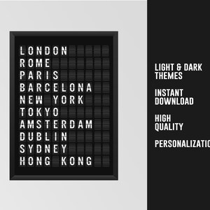 Custom Airport Abflug Split Flap Display Board, Ankunft Ziel, personalisiertes druckbares Poster Geschenk * Digitaler Download *