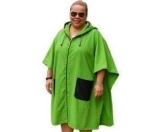 Long Lime Green Rain Poncho
