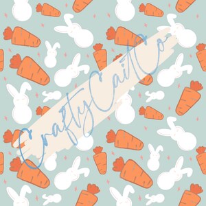 Bunnies and Carrots Seamless Pattern