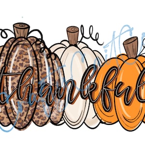 Thankful Cheetah Pumpkins PNG | Thankful PNG | Fall PNG